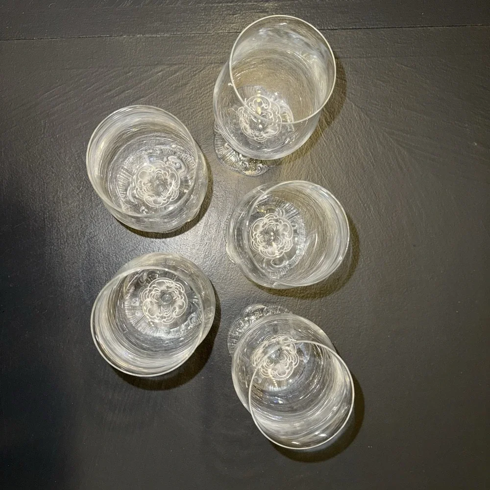 Vintage 5 Rosenthal Monbijou Classic Rose Tulip German Beer Crystal Ornate‎ Base